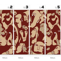 Faces Burgundy – Tapeta w rolkach