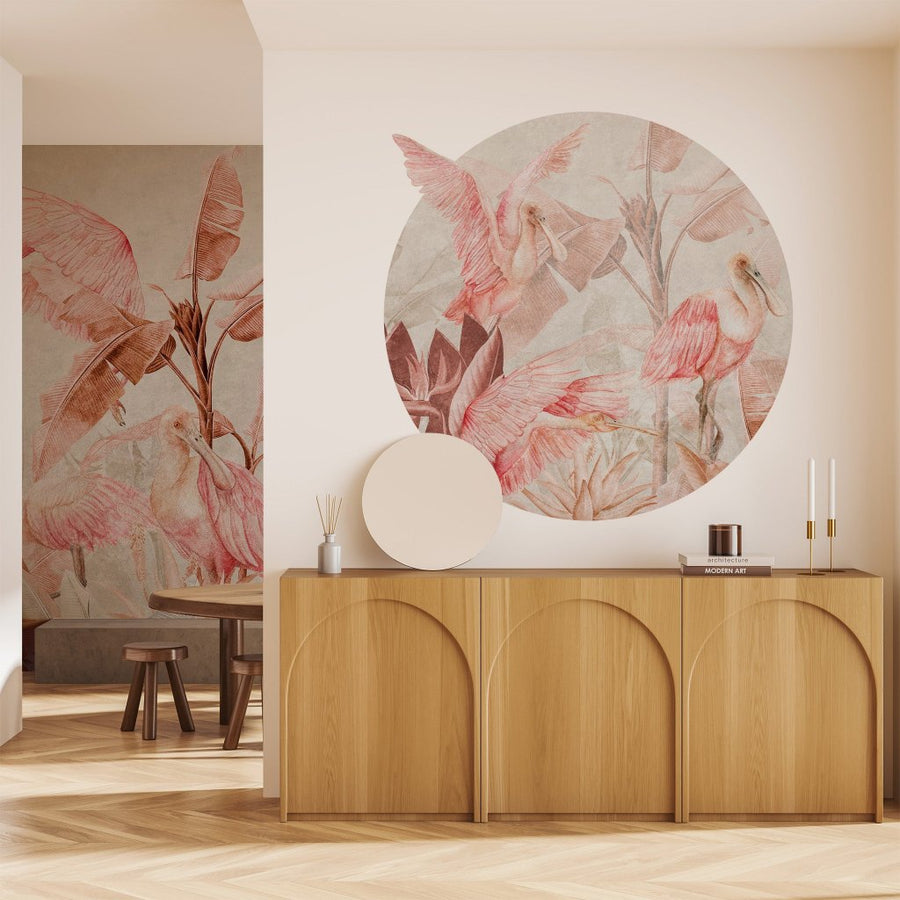 Rainforest Ajaja Rosso – Tapeta Koło Standard