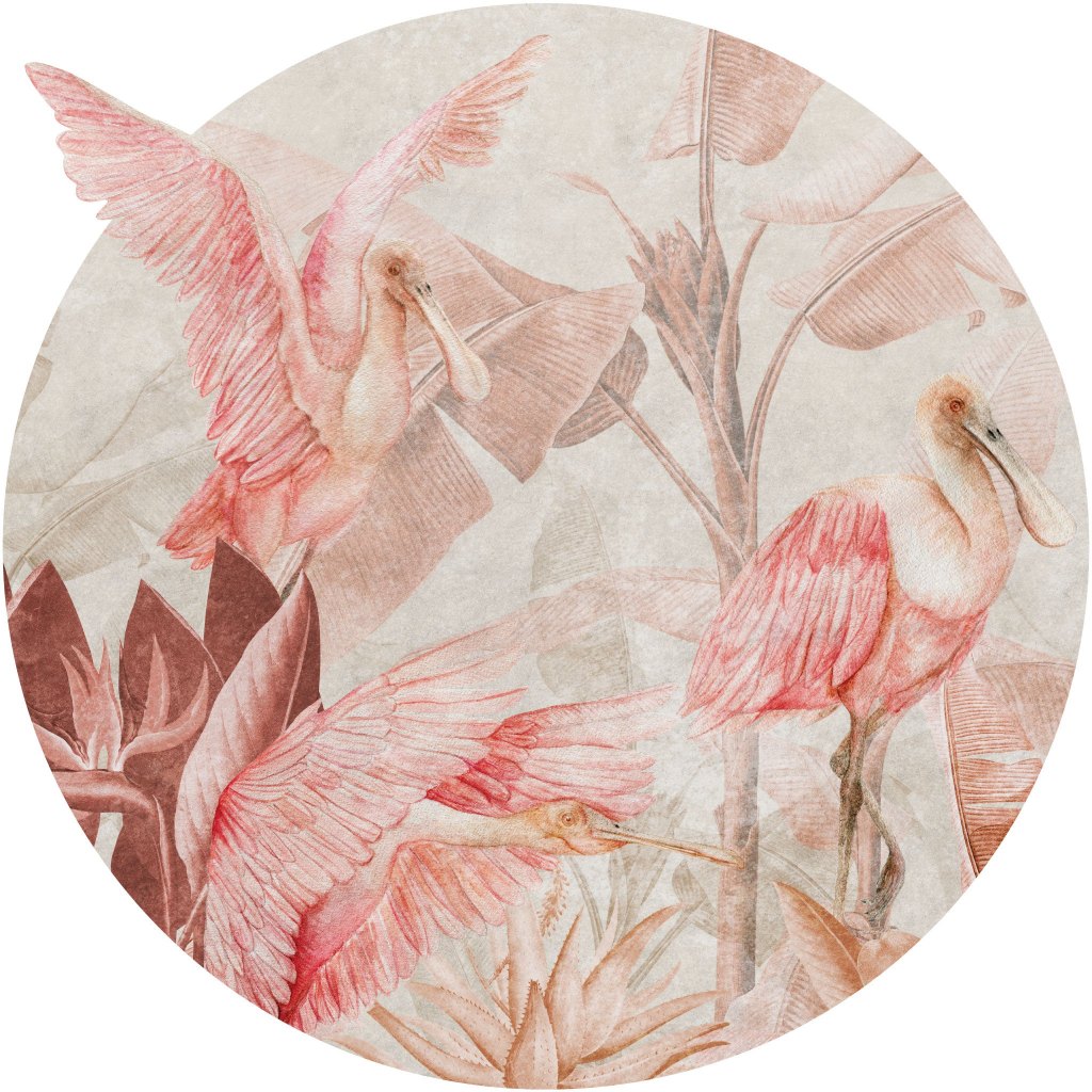 Rainforest Ajaja Rosso – Tapeta Koło Standard