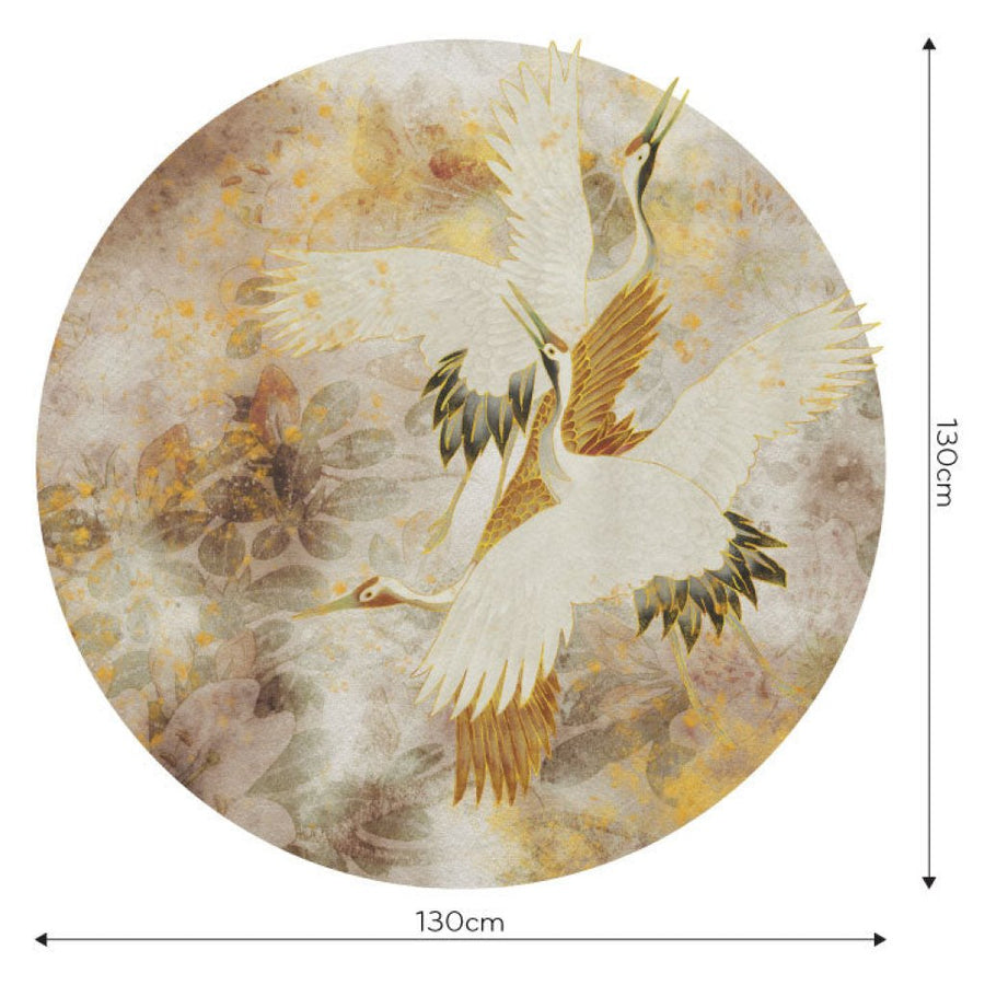 Beige Tsuru – Tapeta Koło Standard