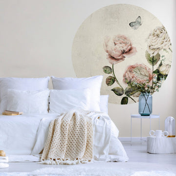 Rose Dream White – Tapeta Koło Standard