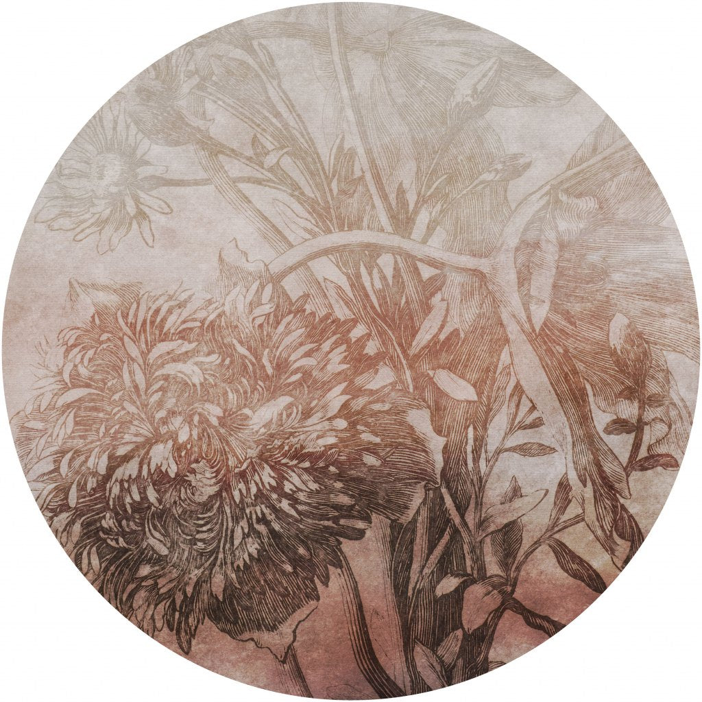 Rust Ombre Flower – Tapeta Koło Standard