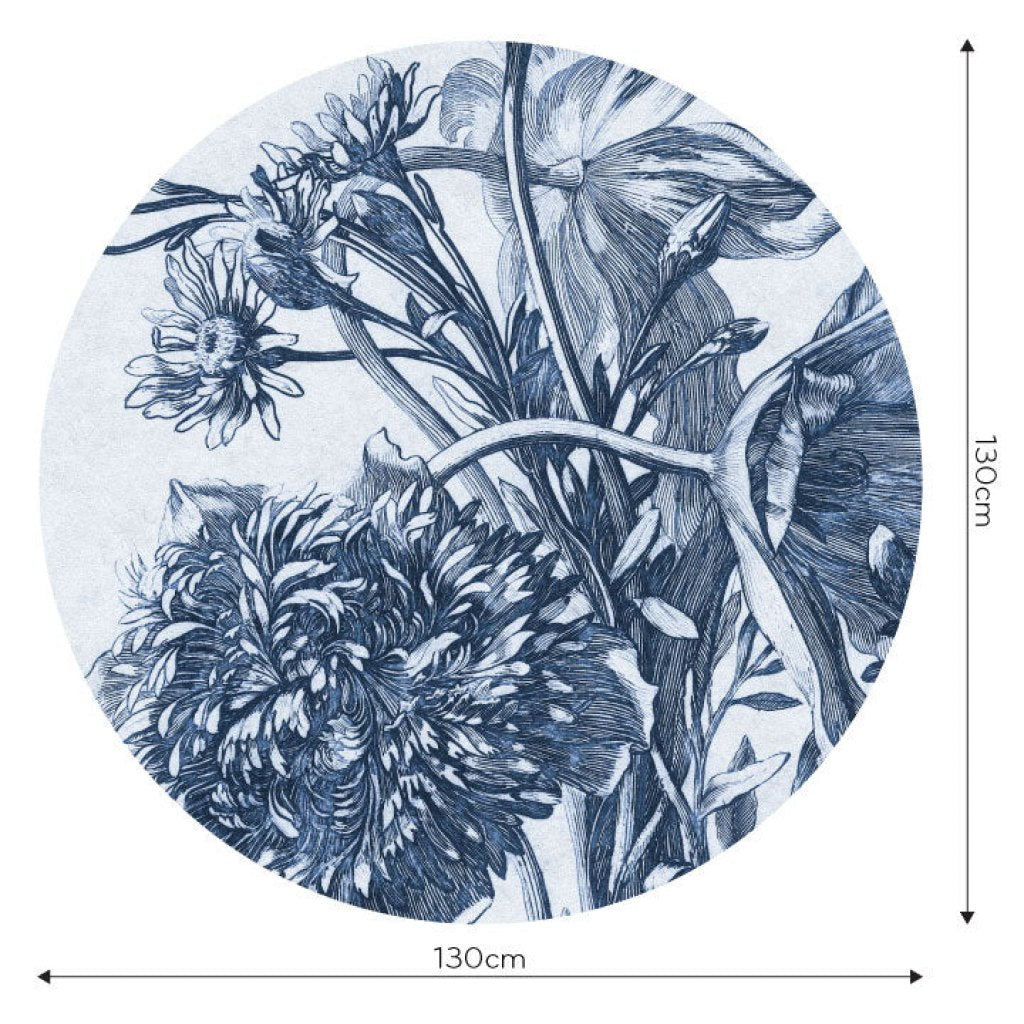 Blue Flower – Tapeta Koło Standard