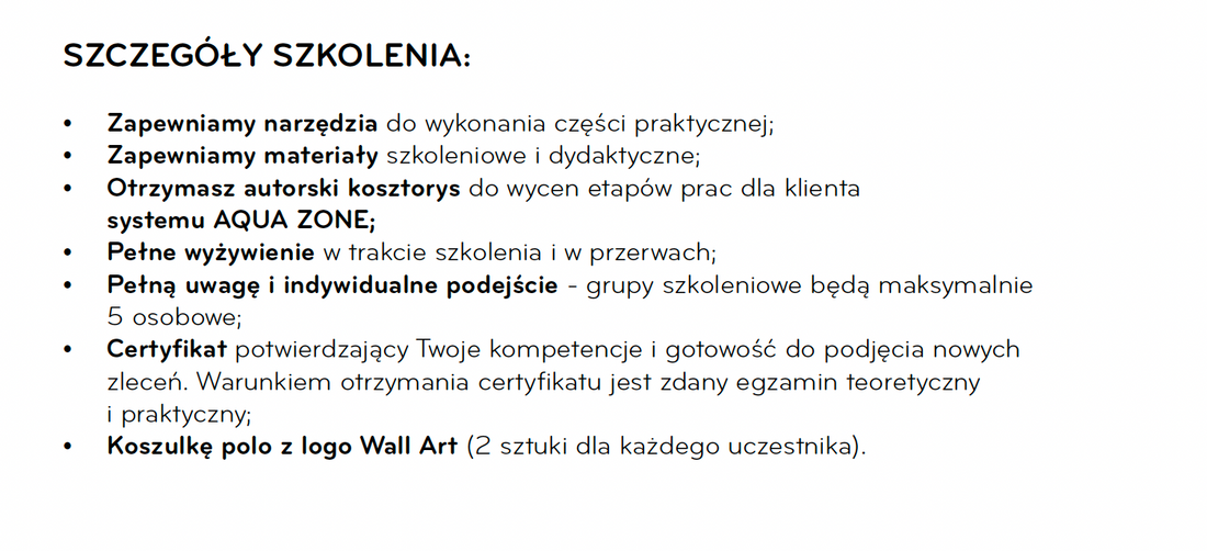 Certyfikacja montażysty - Tapety na wymiar+AQUA ZONE - 8-9.01.2026 Warszawa